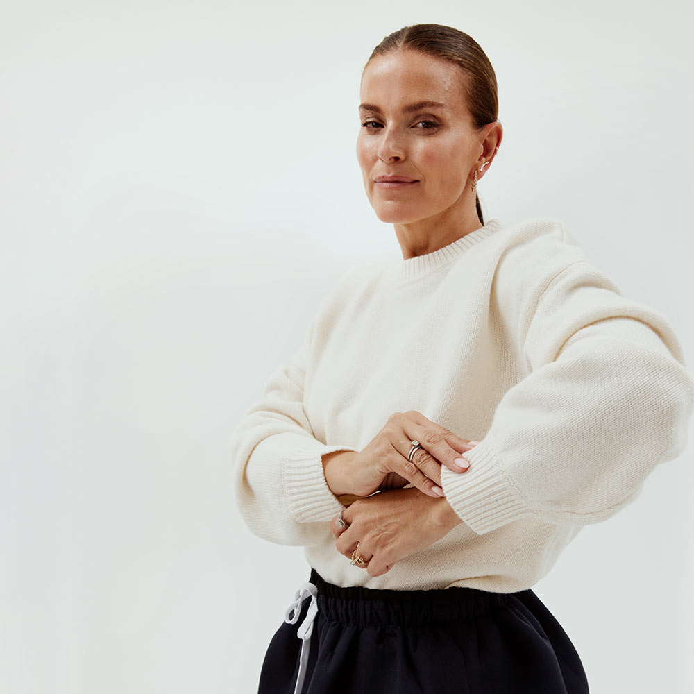 Wool jumper round neck, Winter White, hi-res